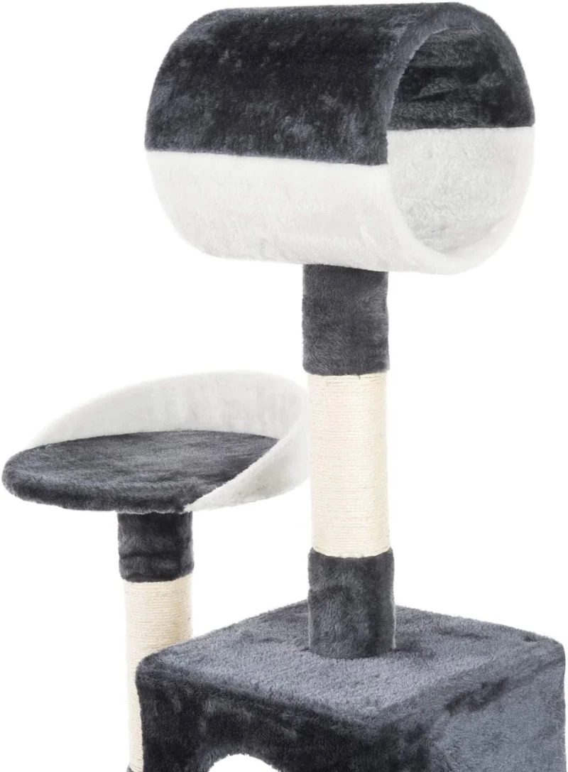 PCT3002 Katzen Kratzbaum 133cm/H Stabiler Kletterbaum Spielbaum mit Extra-Soft Plüsch und Höhle Hängematte Röhre