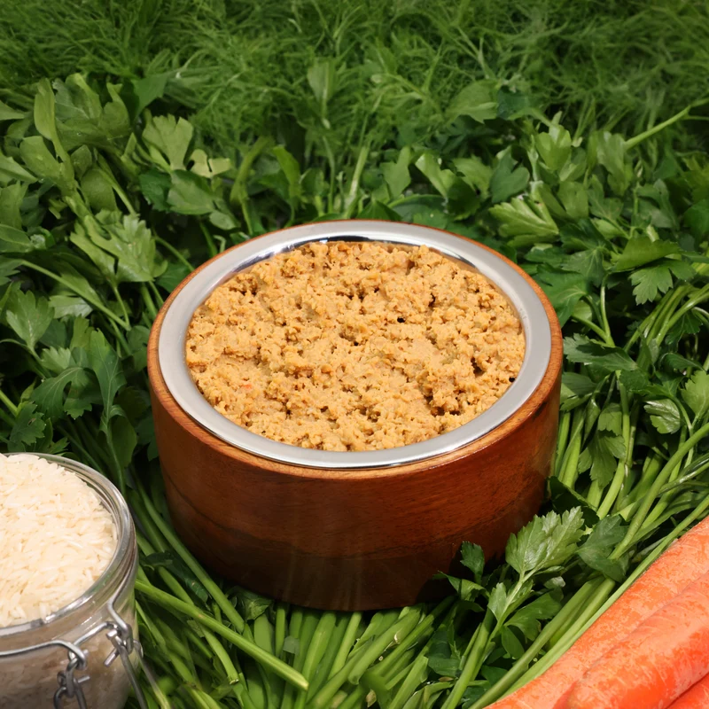 Bio-Feuchtfutter - Vegan, Reis & Karotten für Hunde