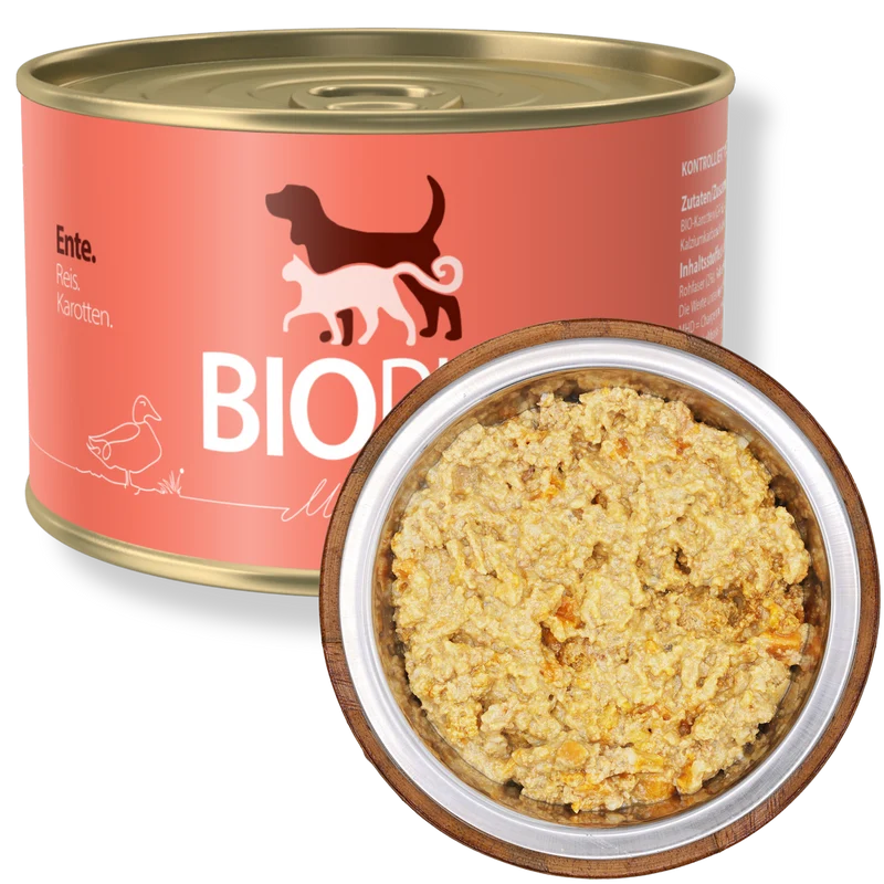 Bio-Alleinfutter - Ente, Reis & Karotten für Hunde