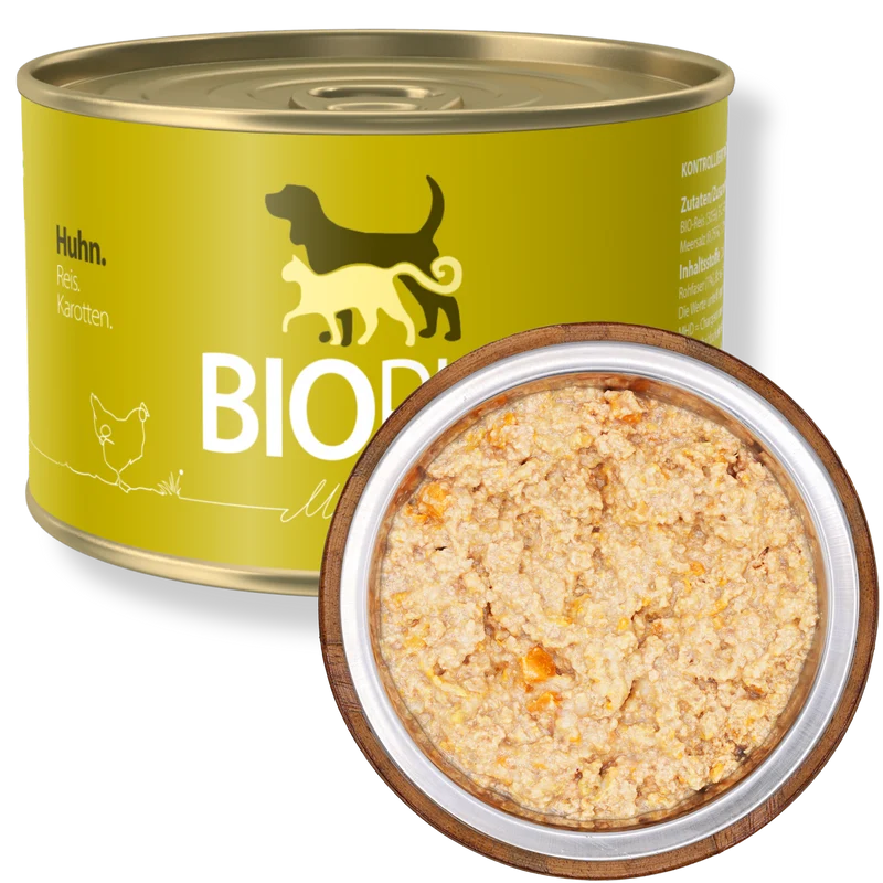 Bio-Alleinfutter - Huhn, Reis & Karotten für Welpen