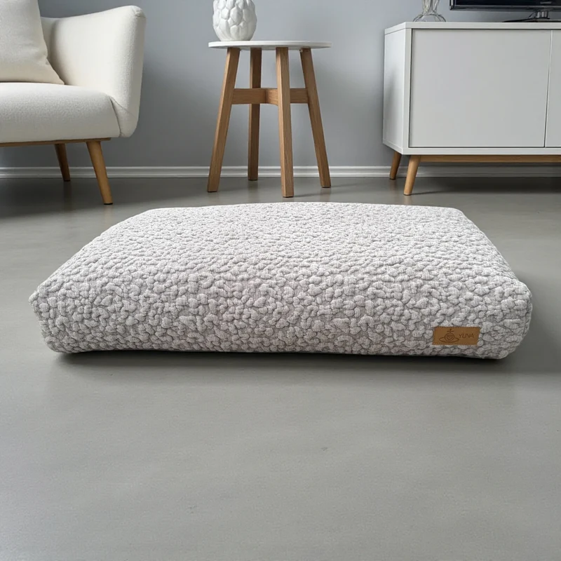 Wechselbezug Hundebett Rechteckig | Leopard Quilt Chenille