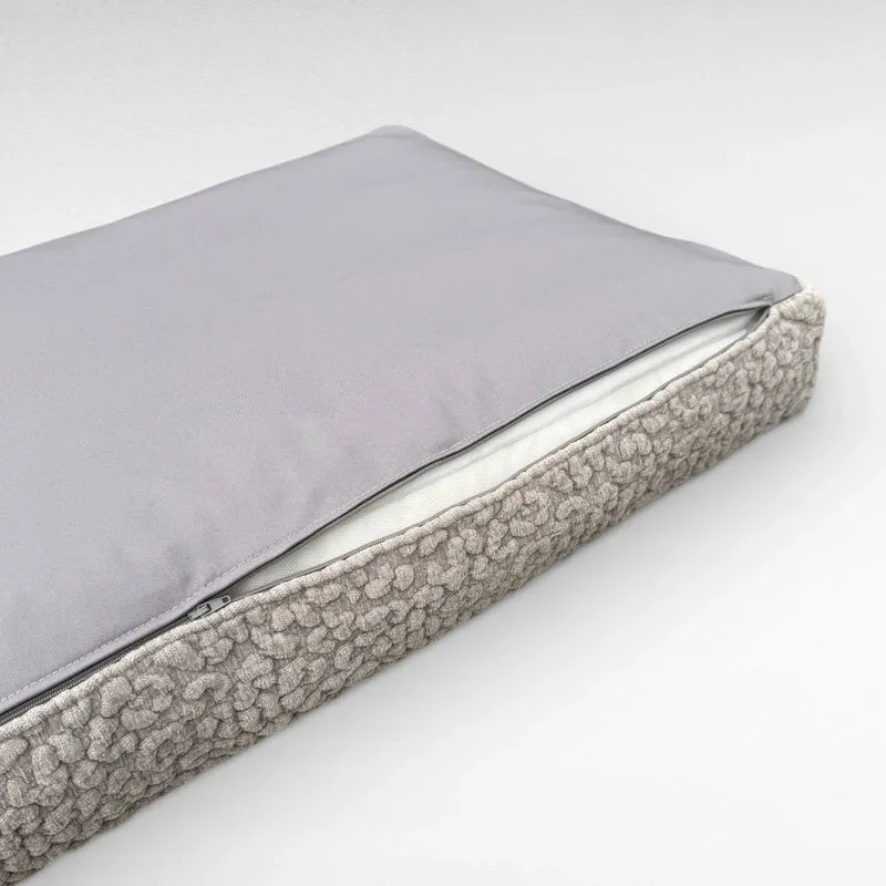 Wechselbezug Hundebett Rechteckig | Leopard Quilt Chenille