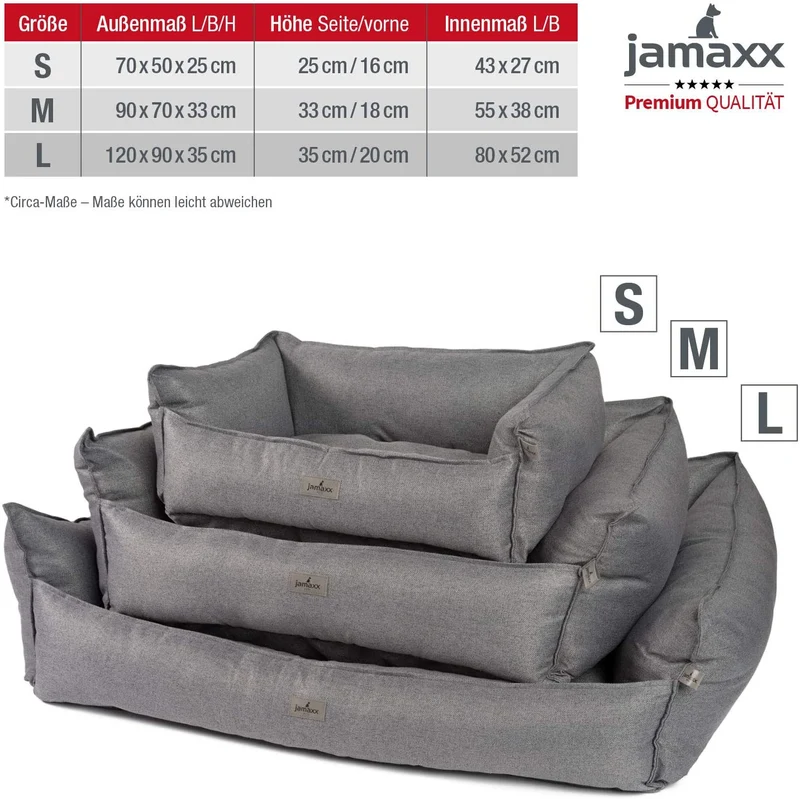 PDB2018 | LUXURY Hundebett / Hunde-Sofa, orthopädisch, extra-hohe Seiten, OEKOTEX Bezug, waschbar