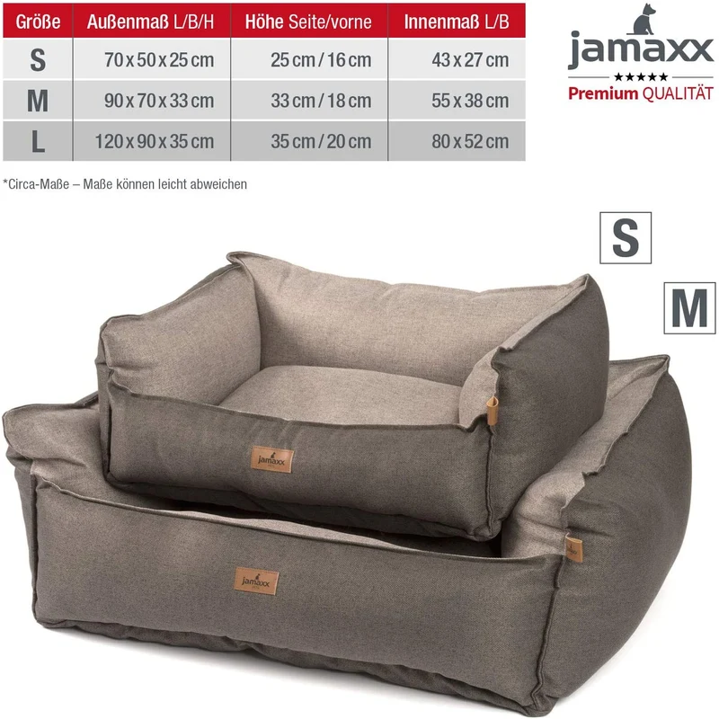 PDB2018 | LUXURY Hundebett / Hunde-Sofa, orthopädisch, extra-hohe Seiten, OEKOTEX Bezug, waschbar