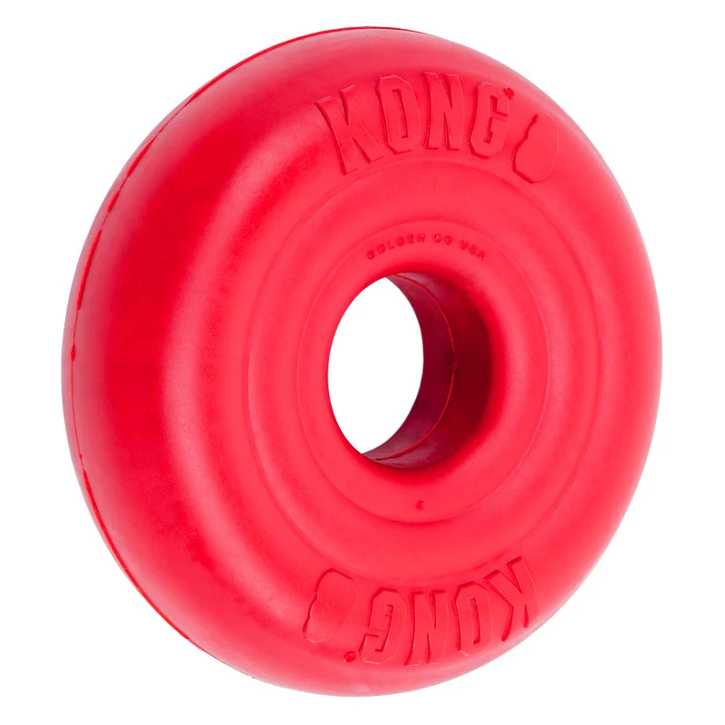KONG Donut Hundespielzeug – Robustes Kauspielzeug aus Naturkautschuk