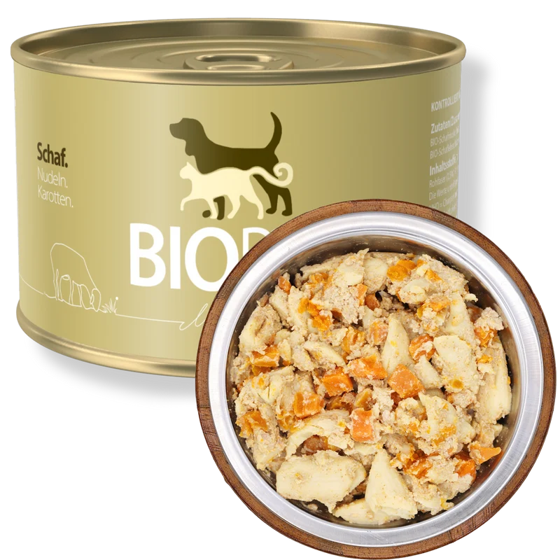 Bio-Alleinfutter - Schaf, Nudeln & Karotten für Hunde