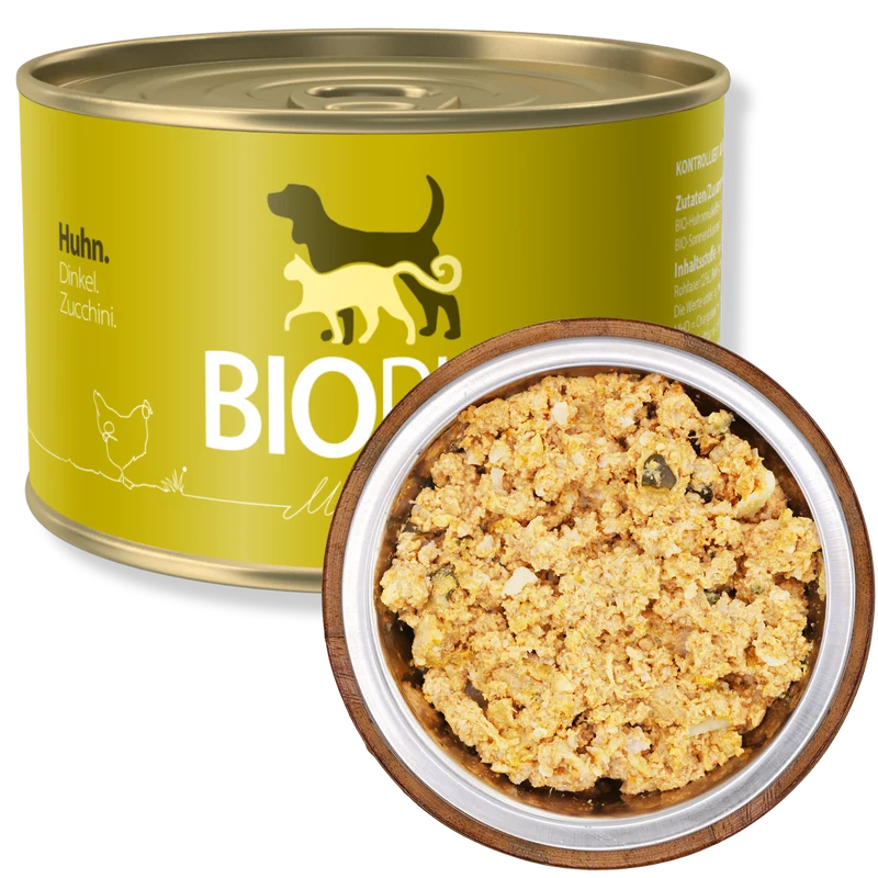 Bio-Alleinfutter - Huhn, Dinkel & Zucchini für Hunde