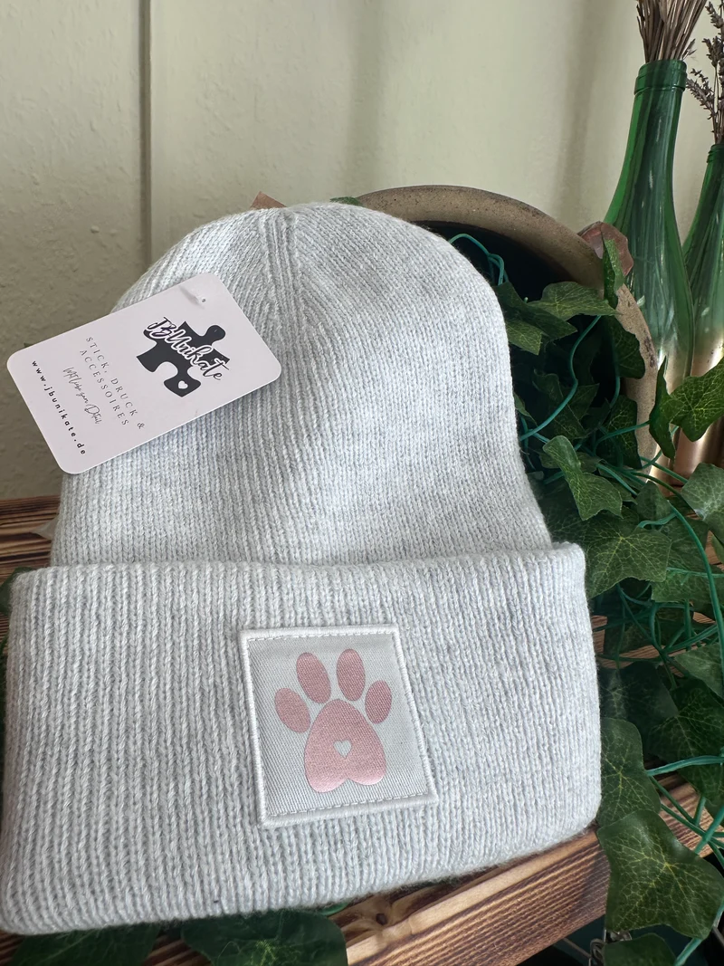Kindermütze mit Pfote - 100% recyceltes Polyester