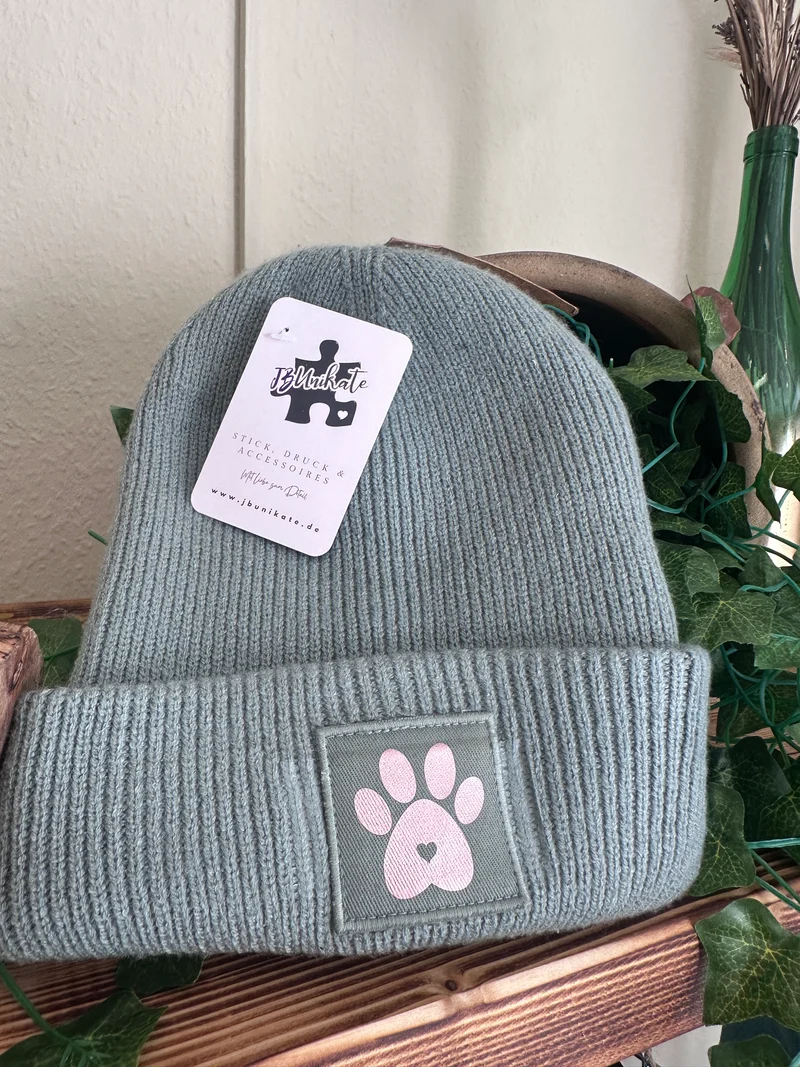 Kindermütze mit Pfote - 100% recyceltes Polyester