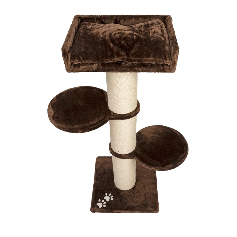 B-Ware: PCT6001, Premium XL Kratzbaum Katzenkratzbaum groß H 155cm, Stabiler Kletterbaum mit 20 cm dicker Stamm & 4cm starke Bodenplatte, Katzenbaum mit weichem Kuschel Plüsch, braun grau ...