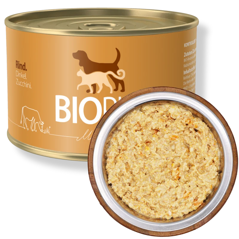 Bio-Alleinfutter - Rind, Dinkel & Zucchini für Hunde