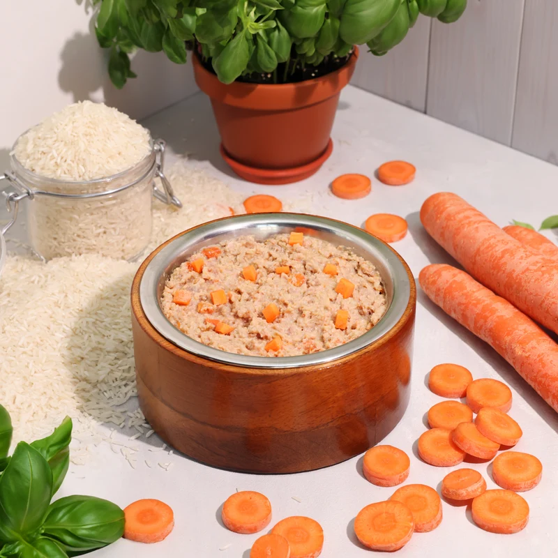 Bio-Alleinfutter - Rind, Reis & Karotten für Hunde