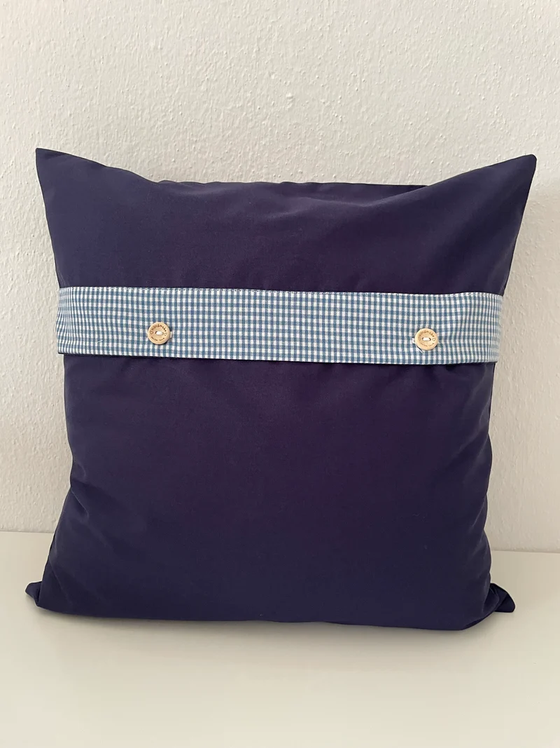 Patchwork Kissenhülle, Landhausstil Kissenbezug, blau/grün/gelb 40x40cm