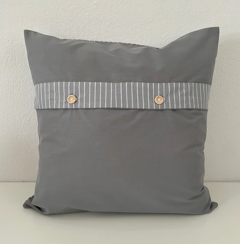 Patchwork Kissenhülle, Landhausstil Kissenbezug, grau/rosa/grün 40x40cm