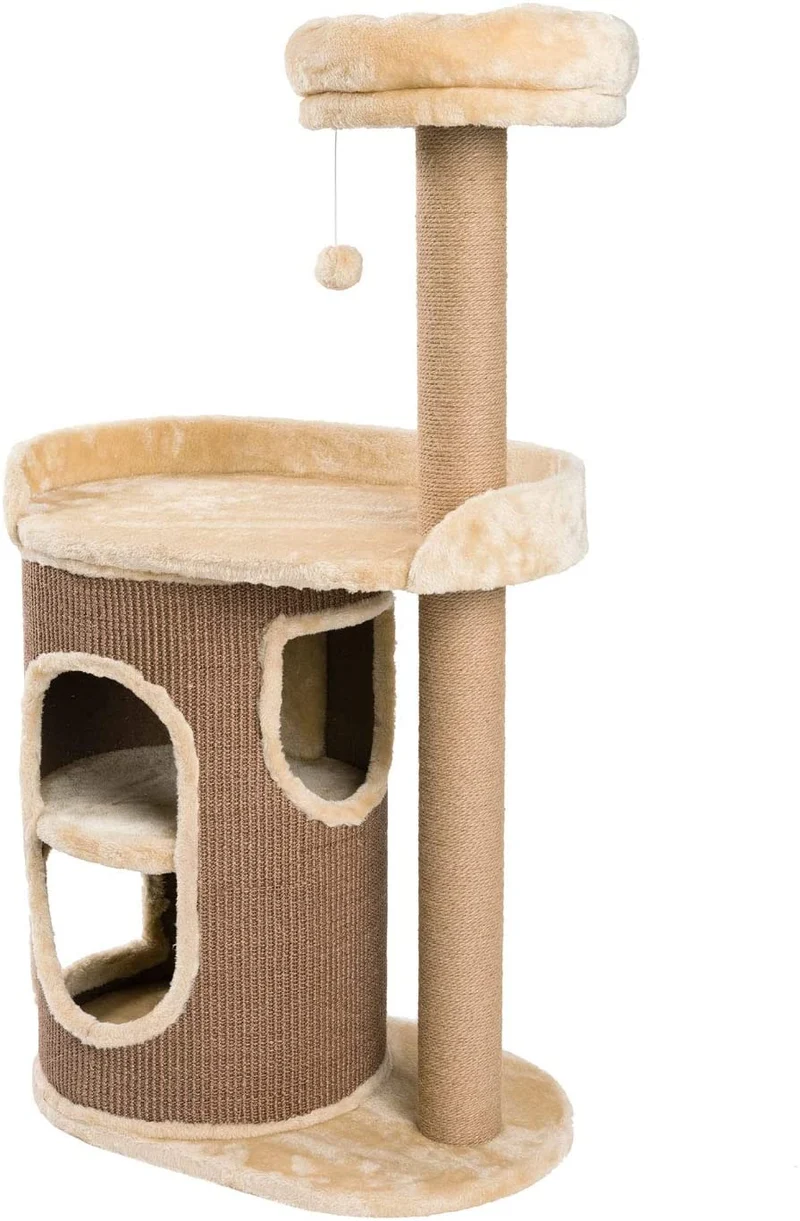 PCT6007 - JAMAXX 2-in-1 Kratzbaum mit integrierter Kratztonne (mit Sisal bezogen), H 115cm, Stabil, Weich, Kuschelig