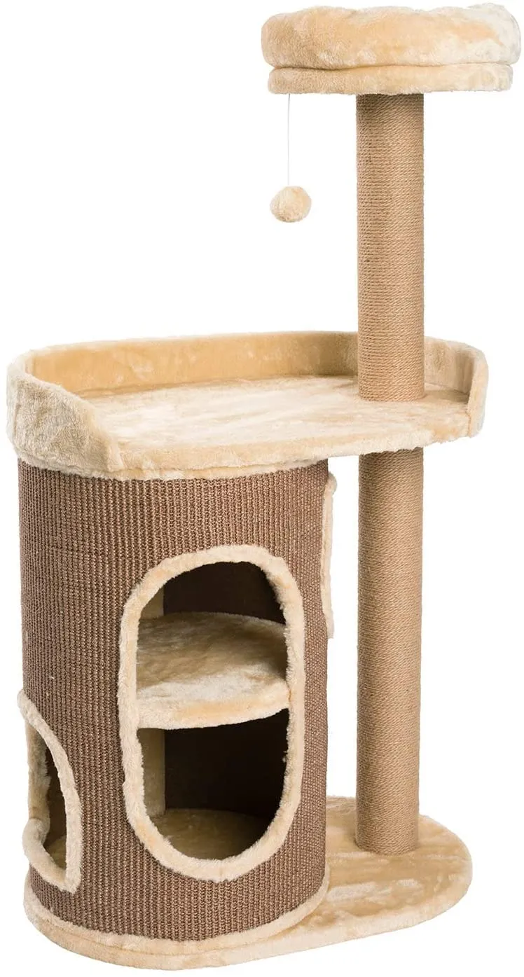 PCT6007 - JAMAXX 2-in-1 Kratzbaum mit integrierter Kratztonne (mit Sisal bezogen), H 115cm, Stabil, Weich, Kuschelig