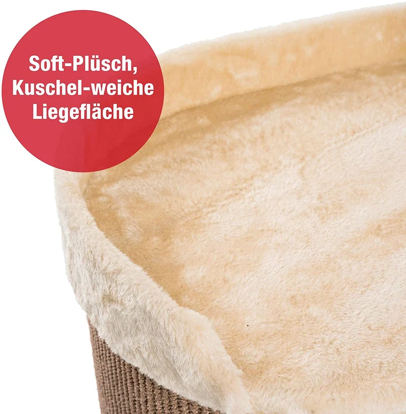PCT6007 - JAMAXX 2-in-1 Kratzbaum mit integrierter Kratztonne (mit Sisal bezogen), H 115cm, Stabil, Weich, Kuschelig