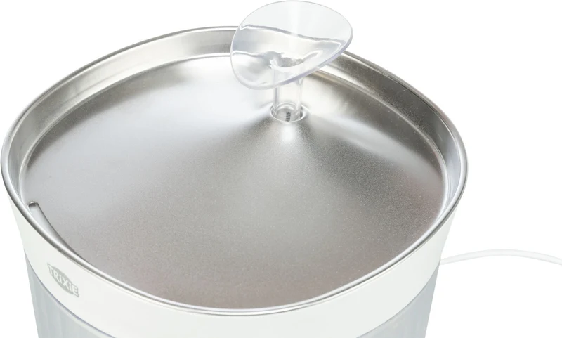 TRIXIE Aqua Clear Trinkbrunnen für Hunde – Edelstahlschale, 2,5 L, USB