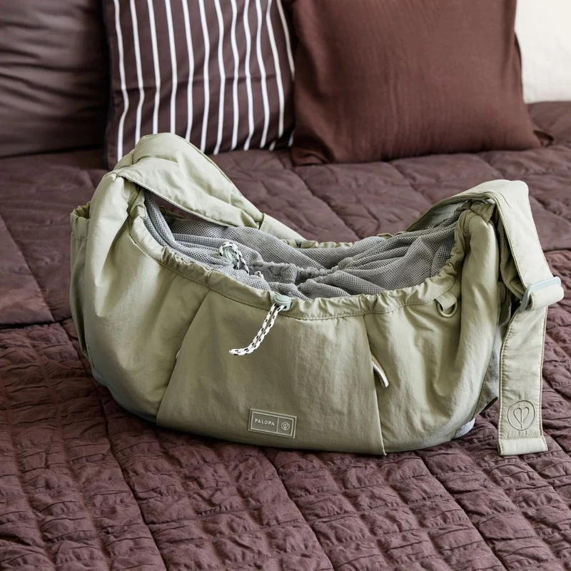 Hundetragetasche Bara Crinkled Pale Olive