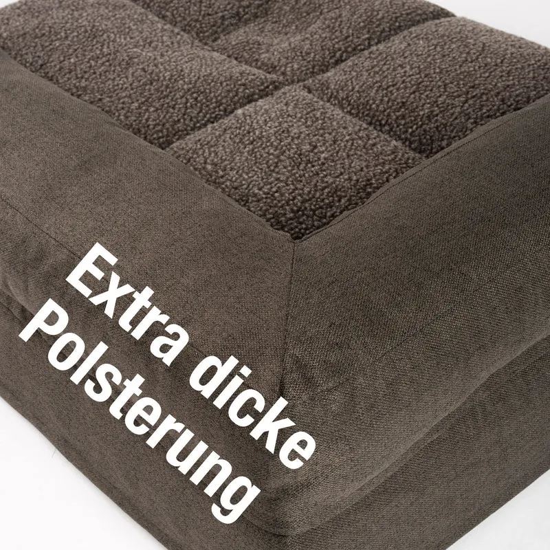 B-Ware: PDB3015, Premium 4-in-1 Hundesofa, ergonomisches Hundebett, abnehmbare Polster, Winter Wechselbezug, Waschbar, Orthopädische Hundematte ★ Memory Foam Matratze, M+L, braun & dunkelgrau