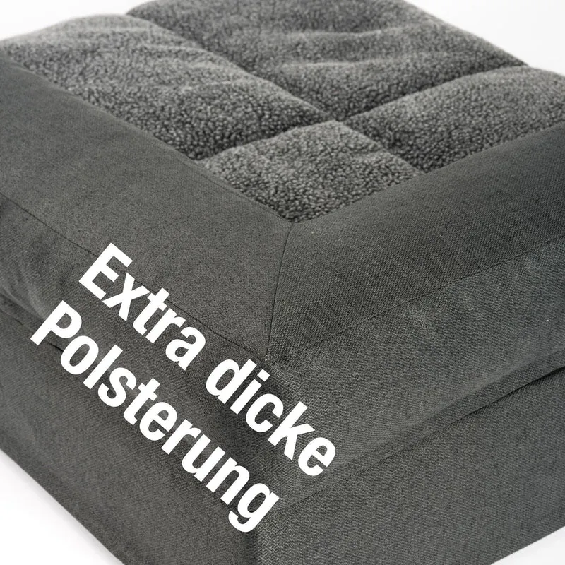 B-Ware: PDB3015, Premium 4-in-1 Hundesofa, ergonomisches Hundebett, abnehmbare Polster, Winter Wechselbezug, Waschbar, Orthopädische Hundematte ★ Memory Foam Matratze, M+L, braun & dunkelgrau