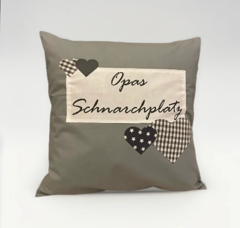 Landhausstil Kissenhülle * Kissenbezug * Dekokissen grau * Opas Schnarchplatz *