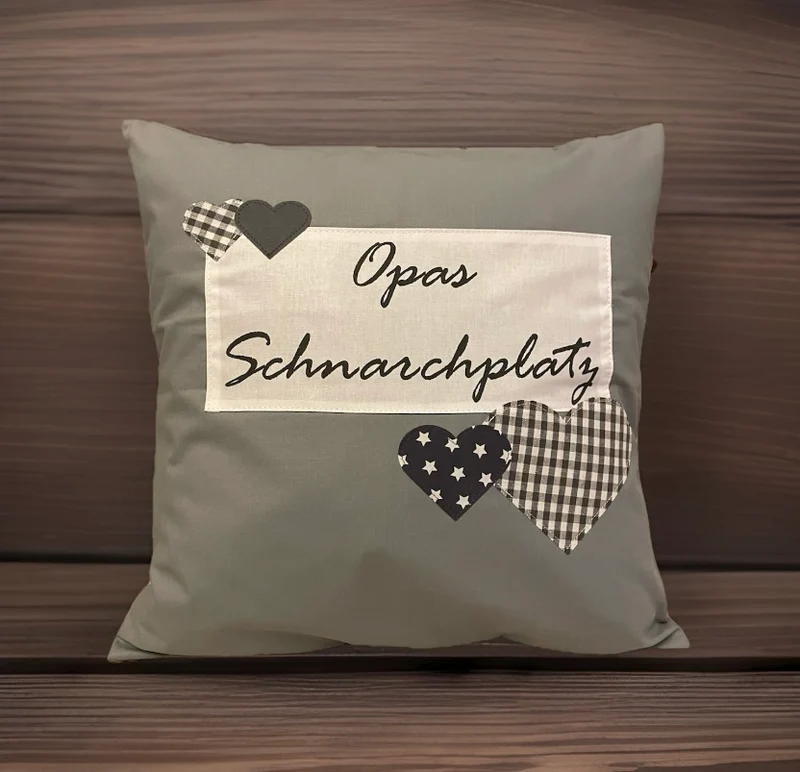 Landhausstil Kissenhülle * Kissenbezug * Dekokissen grau * Opas Schnarchplatz *