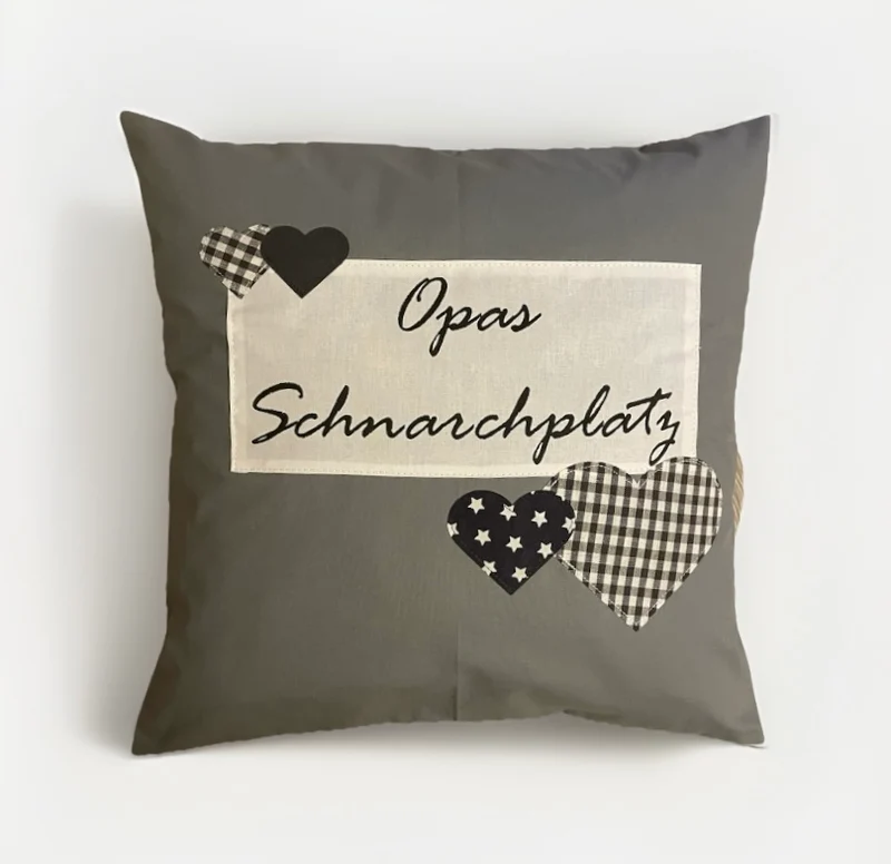 Landhausstil Kissenhülle * Kissenbezug * Dekokissen grau * Opas Schnarchplatz *