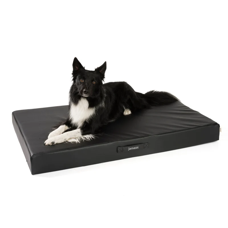 PDB1017, Premium Hunde-Matratze, Deluxe Kunstleder, 2-Lagen Orthopädische HundeMatte ★ Memory Foam, S/M/L, braun grau schwarz