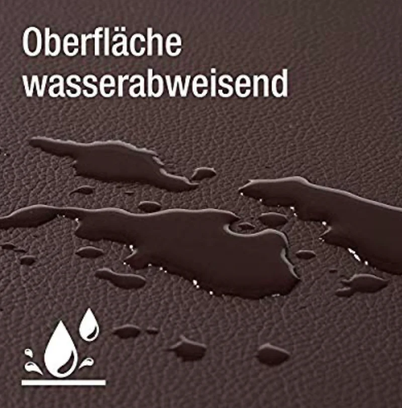 PDB1017, Premium Hunde-Matratze, Deluxe Kunstleder, 2-Lagen Orthopädische HundeMatte ★ Memory Foam, S/M/L, braun grau schwarz