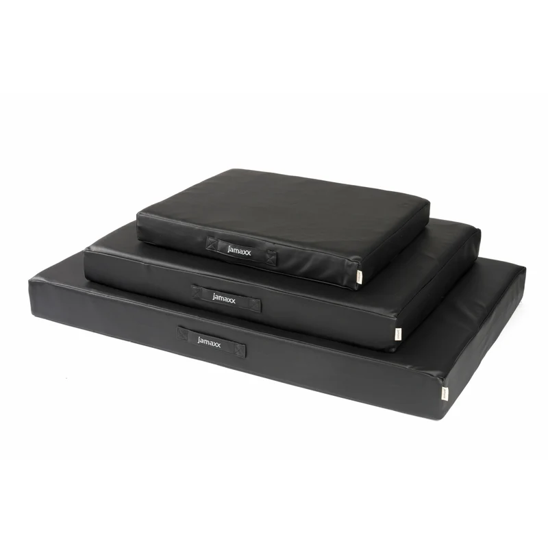 PDB1017, Premium Hunde-Matratze, Deluxe Kunstleder, 2-Lagen Orthopädische HundeMatte ★ Memory Foam, S/M/L, braun grau schwarz