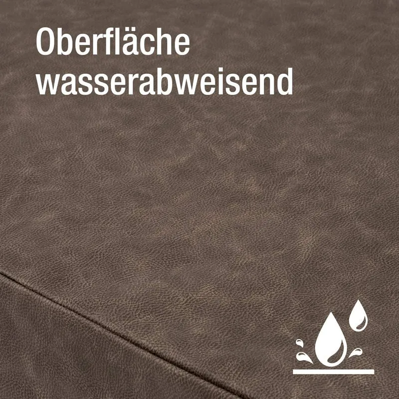 PDB1017, Premium Hunde-Matratze, Deluxe Kunstleder, 2-Lagen Orthopädische HundeMatte ★ Memory Foam, S/M/L, braun grau schwarz