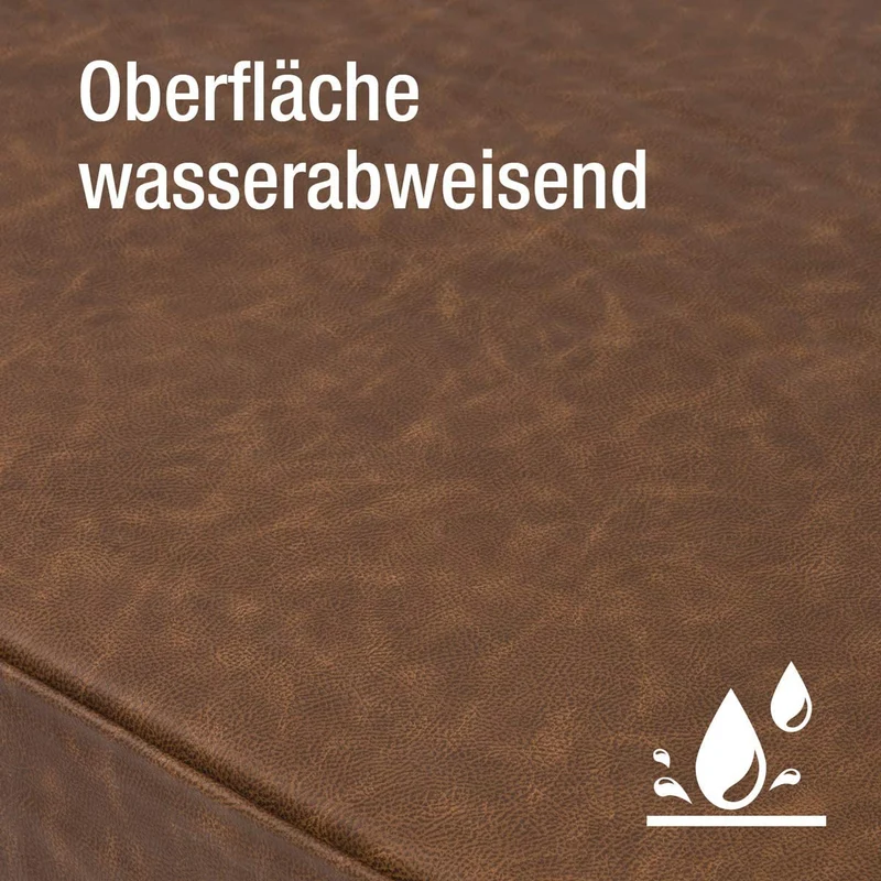 PDB1017, Premium Hunde-Matratze, Deluxe Kunstleder, 2-Lagen Orthopädische HundeMatte ★ Memory Foam, S/M/L, braun grau schwarz