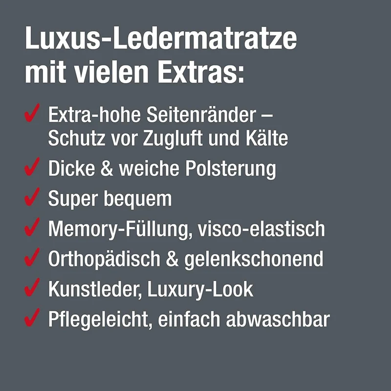 PDB1017, Premium Hunde-Matratze, Deluxe Kunstleder, 2-Lagen Orthopädische HundeMatte ★ Memory Foam, S/M/L, braun grau schwarz
