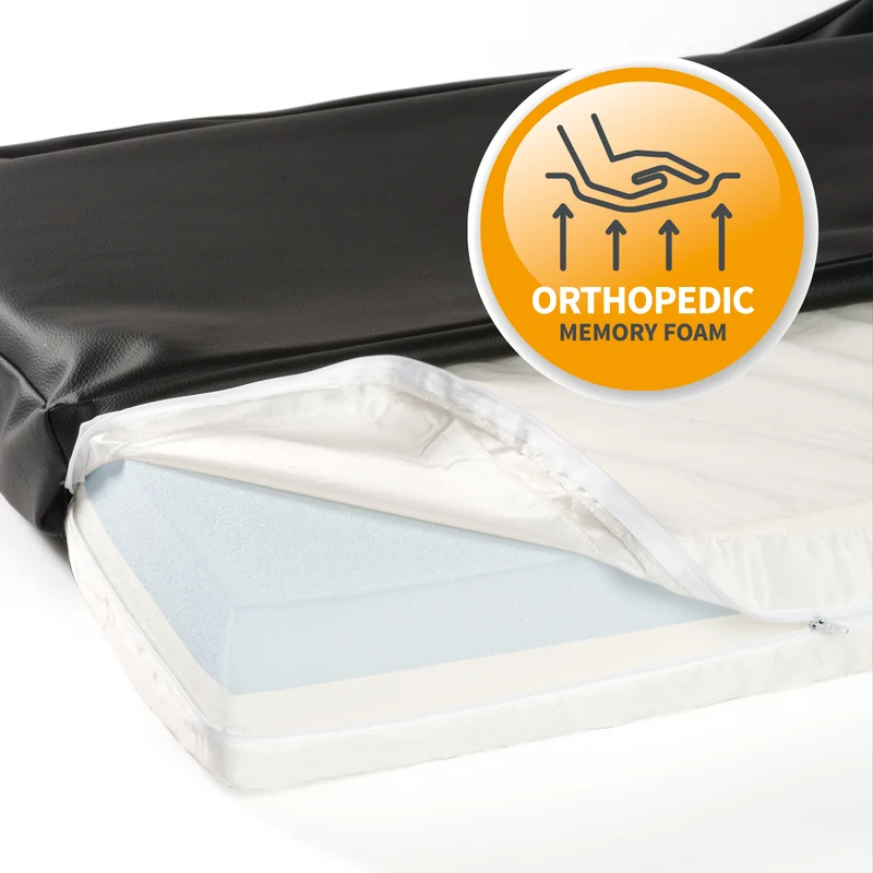 PDB1017, Premium Hunde-Matratze, Deluxe Kunstleder, 2-Lagen Orthopädische HundeMatte ★ Memory Foam, S/M/L, braun grau schwarz
