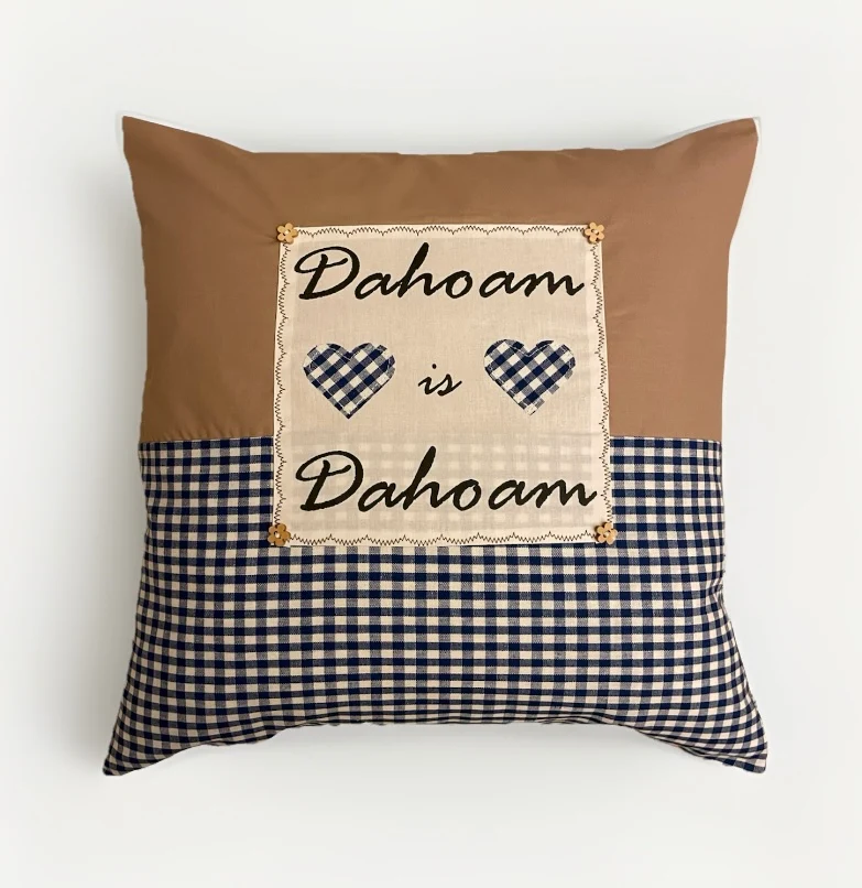 Landhausstil Kissenhülle, Landhaus Dekokissen*Dahoam is Dahoam * blau /beige kariert