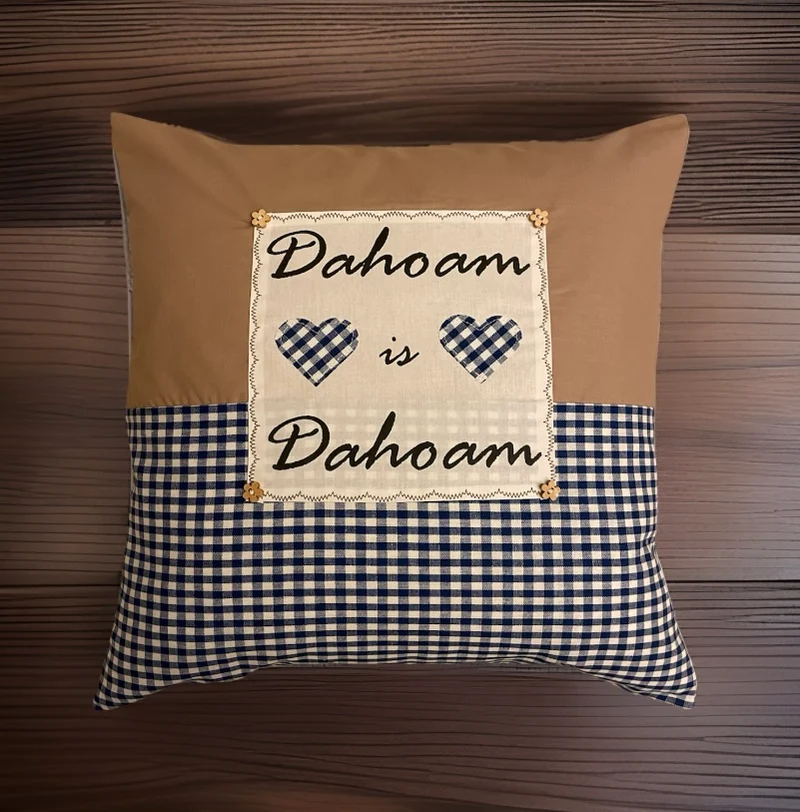 Landhausstil Kissenhülle, Landhaus Dekokissen*Dahoam is Dahoam * blau /beige kariert