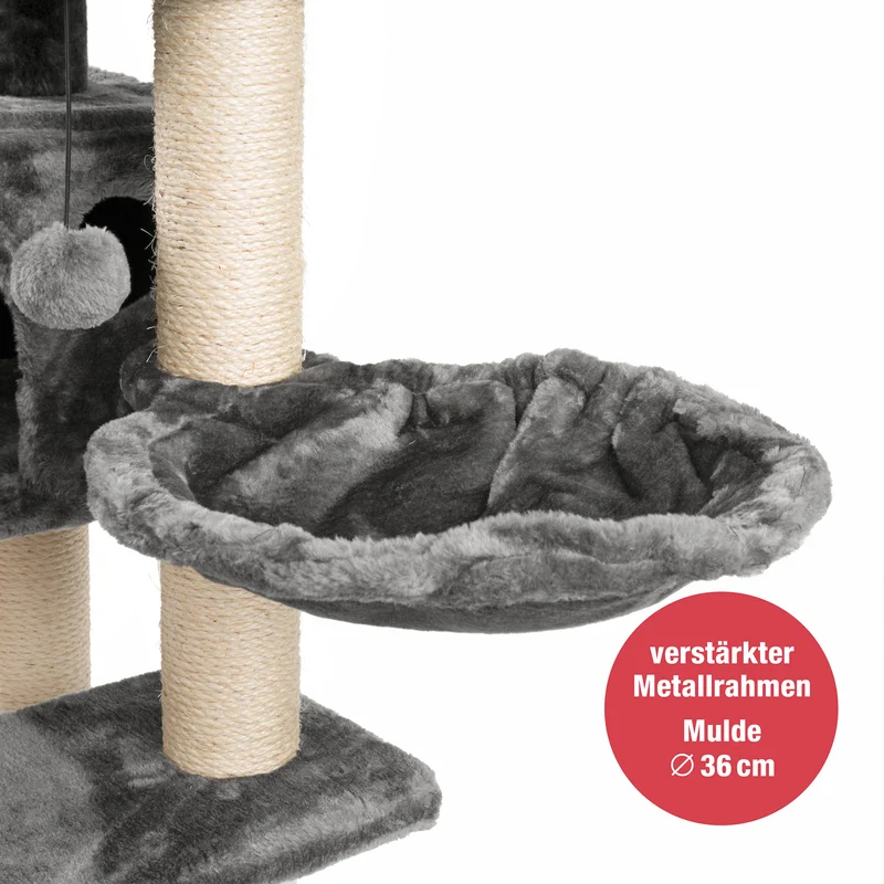 PCT6008, Premium Katzenbaum XXL H90cm, Stabil, Extra-Starke Bodenplatte und Dicke Stämme, Kuschelig-Weiches Soft-Plüsch, Höhle und Kuschel-Körbchen, PCT6008