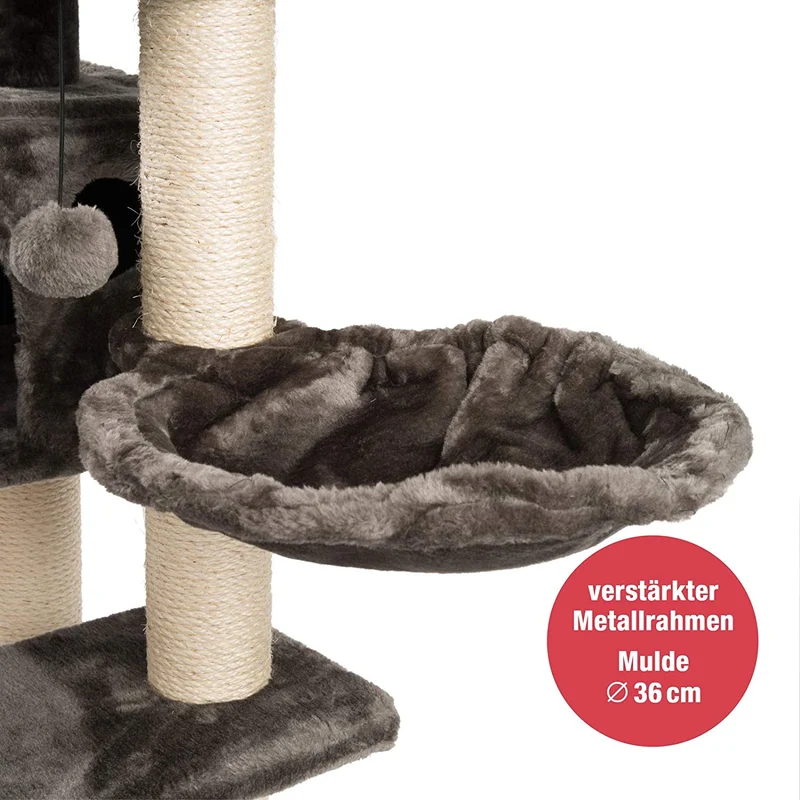 PCT6008, Premium Katzenbaum XXL H90cm, Stabil, Extra-Starke Bodenplatte und Dicke Stämme, Kuschelig-Weiches Soft-Plüsch, Höhle und Kuschel-Körbchen, PCT6008