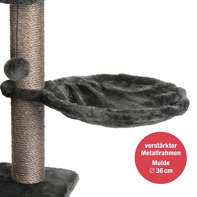 PCT6008, Premium Katzenbaum XXL H90cm, Stabil, Extra-Starke Bodenplatte und Dicke Stämme, Kuschelig-Weiches Soft-Plüsch, Höhle und Kuschel-Körbchen, PCT6008
