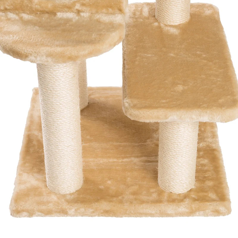 PCT6008, Premium Katzenbaum XXL H90cm, Stabil, Extra-Starke Bodenplatte und Dicke Stämme, Kuschelig-Weiches Soft-Plüsch, Höhle und Kuschel-Körbchen, PCT6008