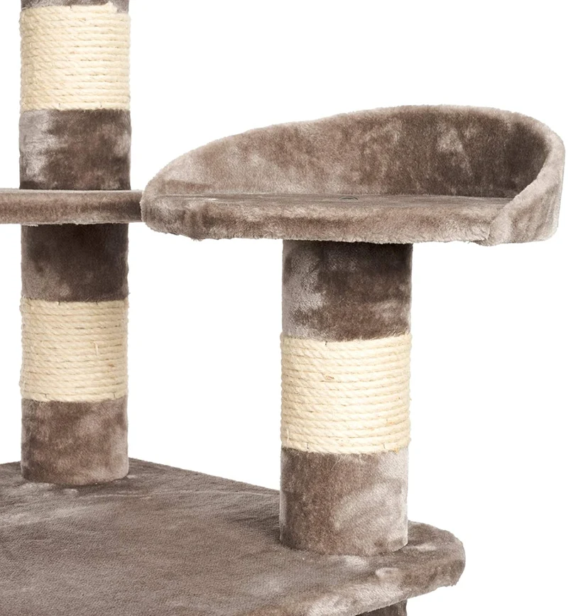 PCT6003, Premium XXL Kratzbaum, Kletterbaum für große Katzen H175cm, extra-Dicke 11 cm Stämme stabil, grau / braun / beige ...