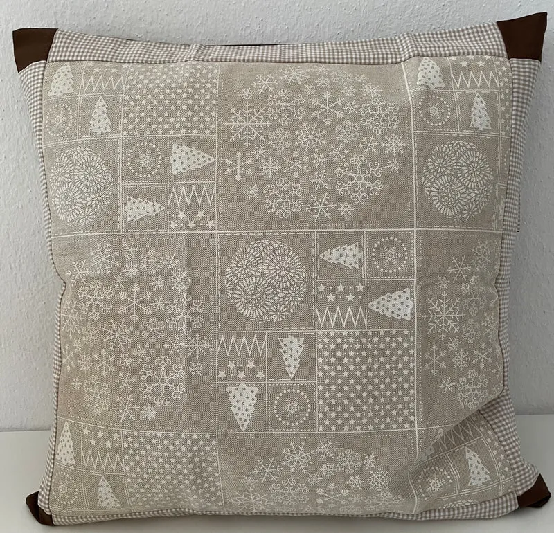 Weihnachtliche Kissenhülle * Kissenbezug, beige/braun