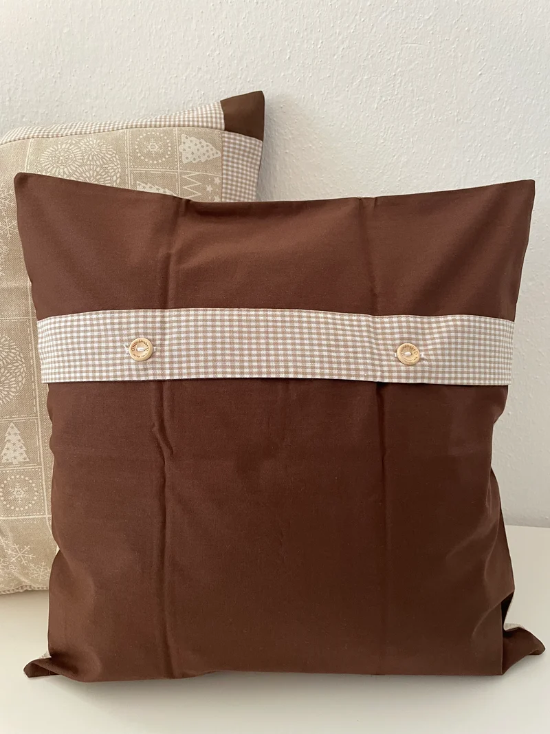 Weihnachtliche Kissenhülle * Kissenbezug, beige/braun