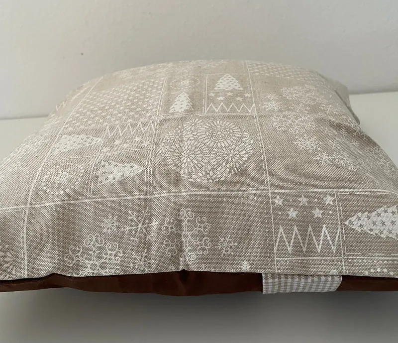 Weihnachtliche Kissenhülle * Kissenbezug, beige/braun