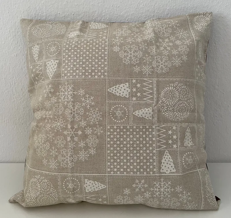 Weihnachtliche Kissenhülle * Kissenbezug, beige/braun