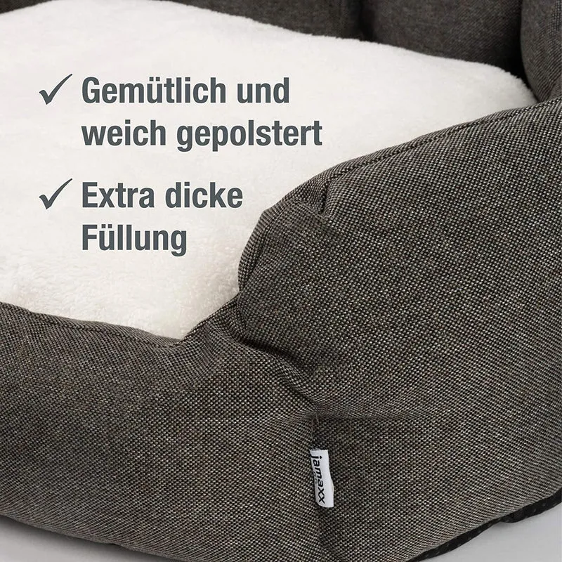 B-Ware: PDB2089, Hunde-Körbchen Bequem Weich, Wendekissen Waschbar Hundekorb Hundebett mit Komfort-Polsterung, S/M/L, grau beige braun...
