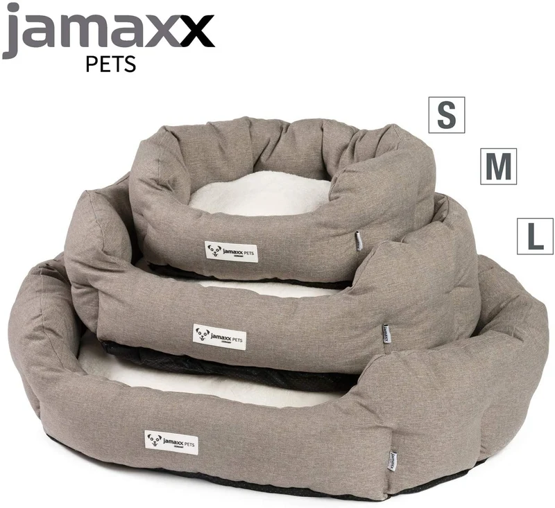 B-Ware: PDB2089, Hunde-Körbchen Bequem Weich, Wendekissen Waschbar Hundekorb Hundebett mit Komfort-Polsterung, S/M/L, grau beige braun...