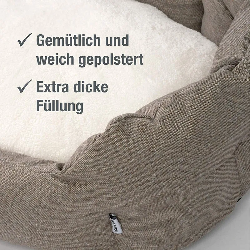 B-Ware: PDB2089, Hunde-Körbchen Bequem Weich, Wendekissen Waschbar Hundekorb Hundebett mit Komfort-Polsterung, S/M/L, grau beige braun...