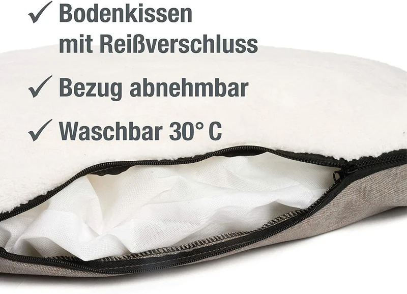 B-Ware: PDB2089, Hunde-Körbchen Bequem Weich, Wendekissen Waschbar Hundekorb Hundebett mit Komfort-Polsterung, S/M/L, grau beige braun...